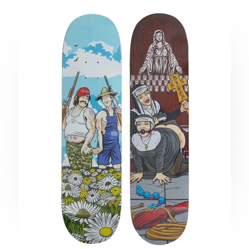 NWT 2022 SUPREME NUNS N GUNS SKATE DECK SET UNOPENED FACTORY SEALED